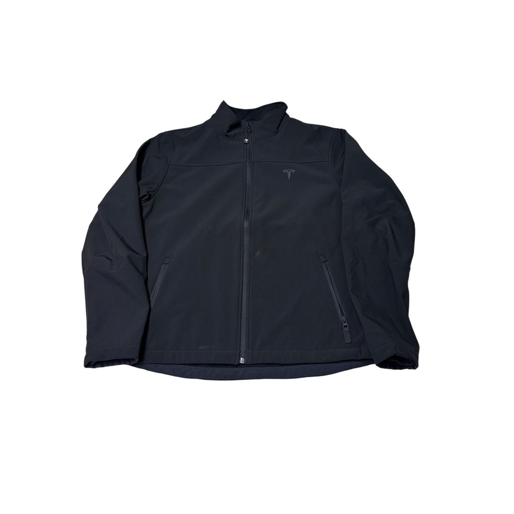Tesla Corp‎ Women XL Black Softshell Full Zip Fleece Lined Jacket Logo Coat